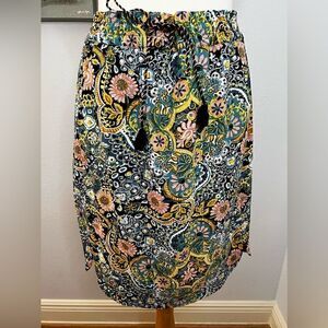 Loft EUC boho paisley high waisted skirt size small